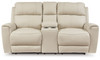 Dahlmoore - Dbl Power Reclining Loveseat With Console - Almond