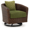 Horizon Hall - Swivel Lounge With Cushion - Brown / Green