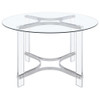Keeling - Round Glass Top Acrylic Dining Table - Chrome