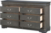 NIMES Dark Gray 58.3" Wide Dresser & Mirror