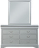 NIMES Silver 58.3" Wide Dresser & Mirror