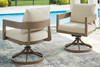 Serene Bay - Swivel Chair With Cushion (Set of 2) - Dark Brown / White