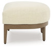Serene Bay - Dark Brown / White - Ottoman With Cushion