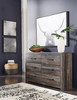 EMEK Brown 59" Wide Dresser & Mirror