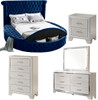SAMMIE Blue Velvet Storage Bedroom Set