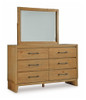 Sherbana - Dresser And Mirror - Light Brown