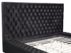 CERENE Black Velvet 61" Height Platform Bed with Storage Benches