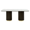 Clayten - Dining Table With Marble Top - White Natural Marble Top & Espresso