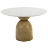 Kala - Round Dining Table With Marble Top - Natural Marble Top & Oak