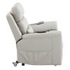 Marsha - Power Recliner With Lift & Massage - Light Gray Leather