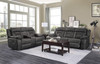 PEGASUS Dark Gray Microsuede Reclining Sofa & Loveseat