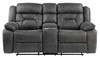 PEGASUS Dark Gray Microsuede Reclining Sofa & Loveseat