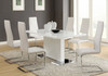 LEXANI Glossy White 7 Piece Dining Set