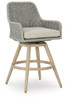 Seton Creek - Barstool With Cushion (Set of 2) - Beige / Gray