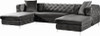 DALEYZA Dark Gray 127" Wide Velvet Double Chaise Sectional