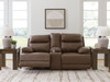 Vonryan - Power Reclining Loveseat With Console / Adj Headrest - Tobacco