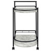 Desiree - 2-Tier Faux Marble Shelf Metal Bar Cart