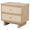 Kailani - 2-Drawer Nightstand Bedside Table - Beige Oak