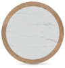 Camdill - Round Cocktail Table - Light Brown / White