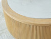 Camdill - Round Cocktail Table - Light Brown / White