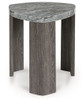 Surmour - Triangle End Table - Gray / Brown