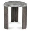 Surmour - Triangle End Table - Gray / Brown