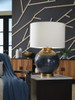 Adara - Metal Table Lamp - Blue / Gold Finish