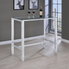 Tolbert - Rectangular Glass Top Pub Bar Table - Chrome