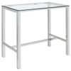 Tolbert - Bar Table With Glass Top - Chrome