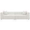 Everly - Boucle Upholstered Extra Long Sofa - White