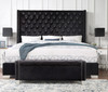 ELENA Black Velvet 52" Wide Storage Bench