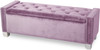 ELENA Pink Velvet 52" Wide Storage Bench