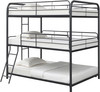 REIKO Dark Gray Metal Triple Full Bunkbed