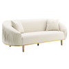 Martina - Sofa With 2 Pillows - Ivory Velvet