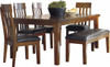NELA Medium Brown 6 Piece Dining Set with Bench-Clearance