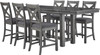 ALPINE Gray 7 Piece Counter Height Set