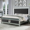 INSIGNA Dark Gray Velvet & Mirror Bedroom Set