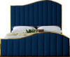 ATHENA Blue & Gold Velvet Bed