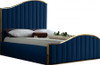 ATHENA Blue & Gold Velvet Bed