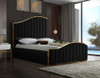 ATHENA Black & Gold Velvet Bed