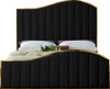 ATHENA Black & Gold Velvet Bed