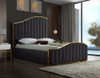 ATHENA GRAY & Gold Velvet Bed