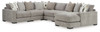 Aslan Court - Sectional With Ottoman Set