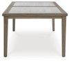 Rainier Ranch - Rectangle Dining Table With Umbrella Option - Brown / Beige