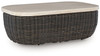 Kimora - Rectangular Cocktail Table - Beige / Dark Brown