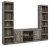 Wynnlow - 3-Piece Entertainment Center With Electric Fireplace - Gray