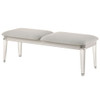 Laveda - Bench - Light Gray Boucle & Pearl White