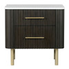 Clayten - Nightstand - Marble Top & Espresso