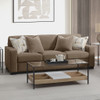 Darya - Sofa With 4 Pillows - Brown Suede Fabric