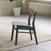 Rebi - Side Chair Set of 2) - Gray Linen, Walnut & Black
